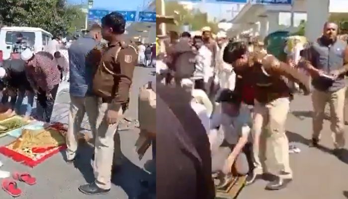 Unedited Video Shows Muslims Offering Namaz On The Road Were Warned