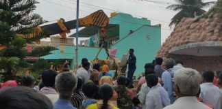 12 foot Jesus statue and crosses planted atop a hill in Devanahalli removed after locals allege land encroachment and conversions