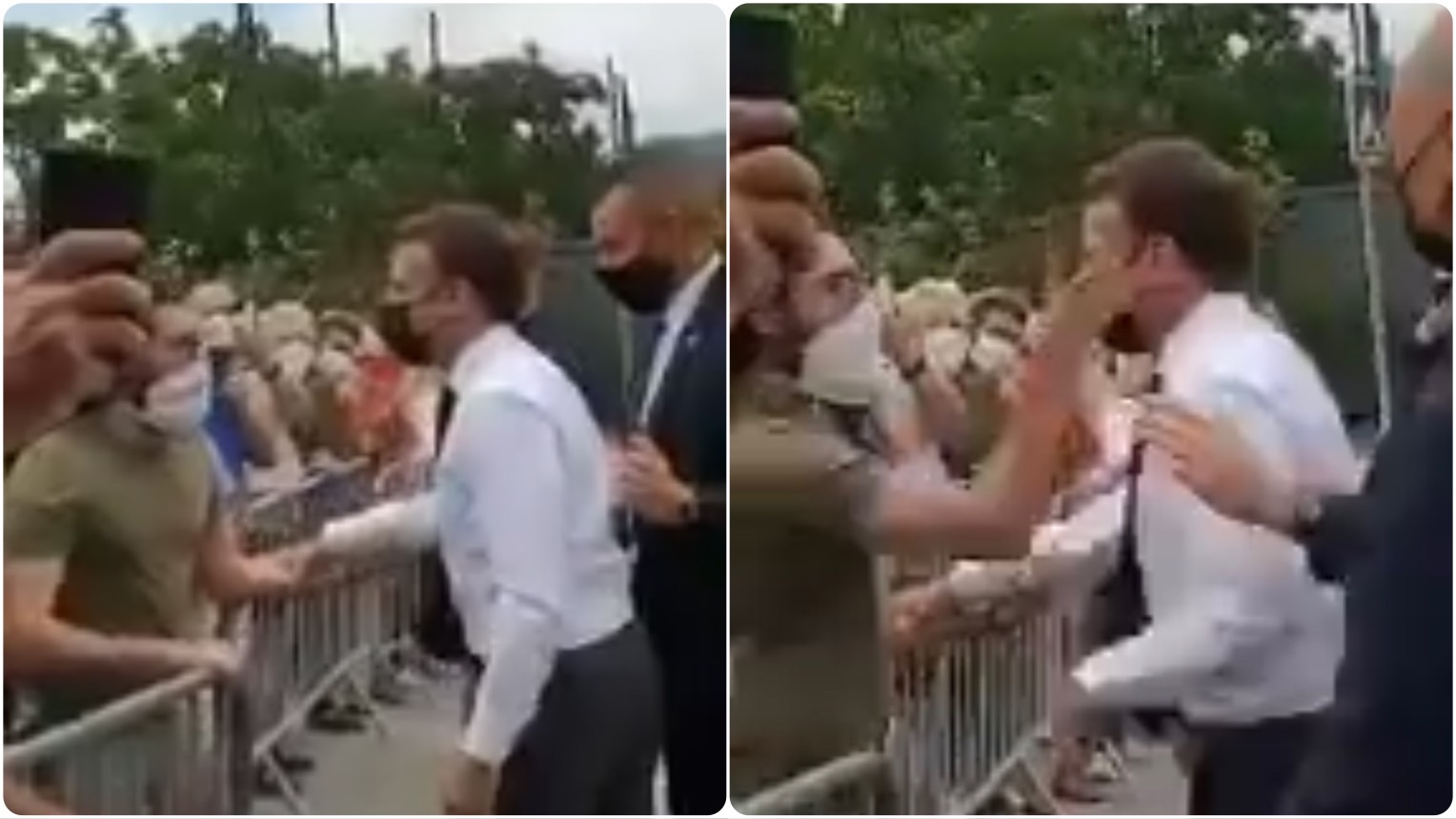 Watch: France President Emmanuel Macron Slapped By A Man