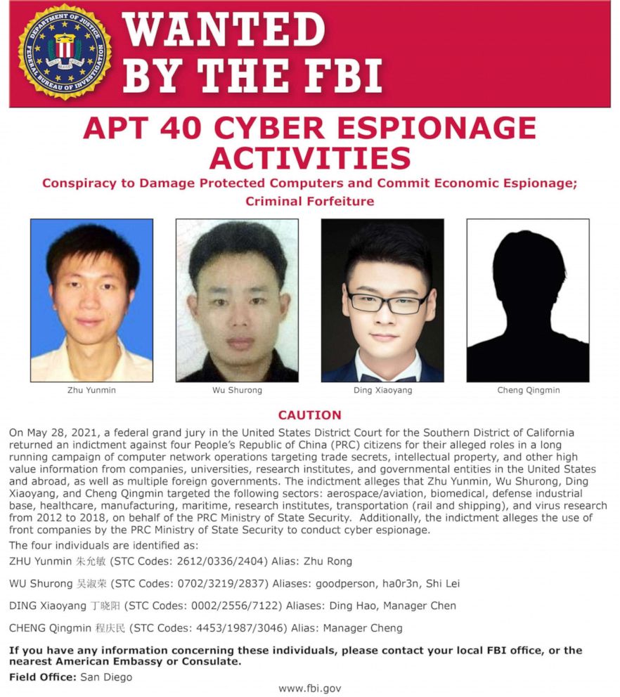 US Indicts Four Chinese Nationals In A China-backed Global Hacking Campaign