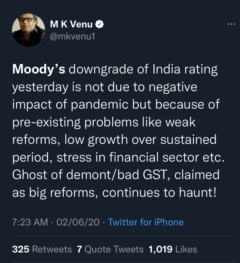 Moody's Upgrades India's Rating Outlook From Negative To Stable, Those ...