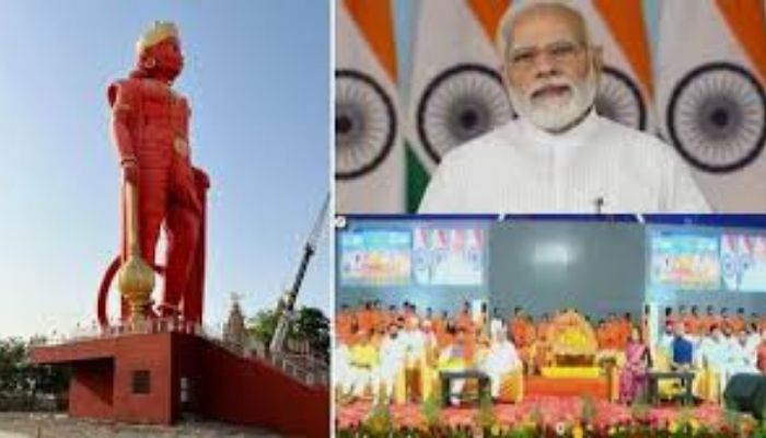 PM Modi unveils the 108-feet tall statue of Lord Hanuman in Morbi, Gujarat