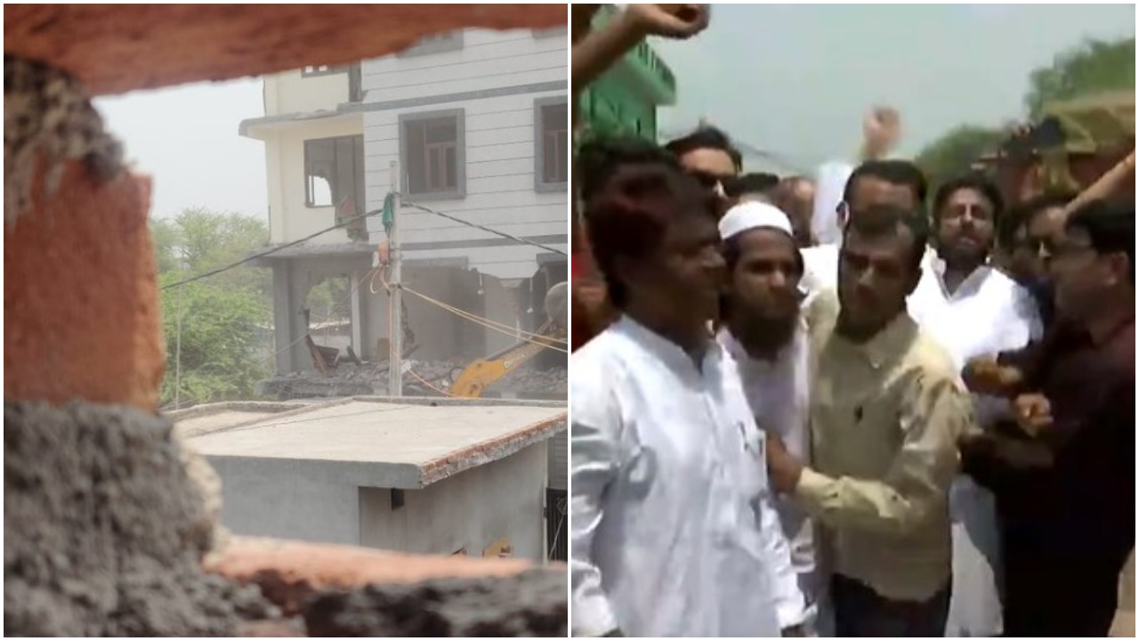 Amanatullah Khan creates ruckus during anti-encroachment drive at Madanpur Khadar in Delhi