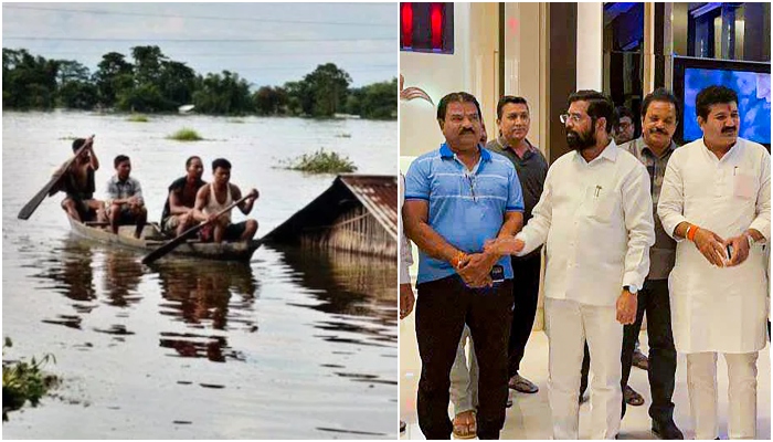 Rebel Shiv Sena MLAs donate Rs 51 lakhs to the Assam CM's relief fund for flood relief, to shift to a place closer to Mumbai ahead of floor test Rebel Shiv Sena MLAs donate Rs 51 lakhs to the Assam CM