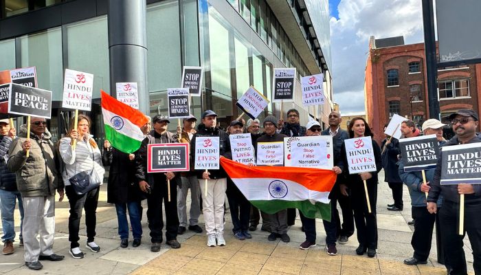 UK: Hindus protest outside Guardian office for anti-Hindu reporting