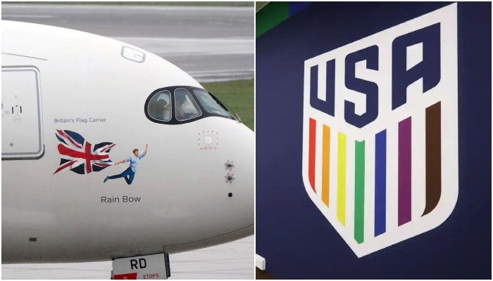 USMNT feature badge with Pride colours at training base in Qatar