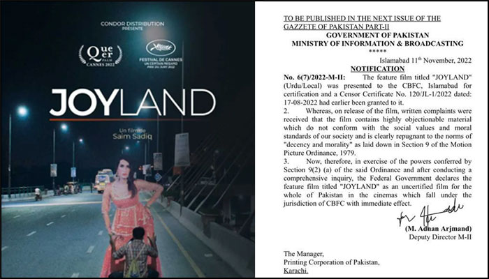 Pakistan bans the film Joyland, its official Oscar entry, because of ‘highly objectionable content’ concerning queer theme