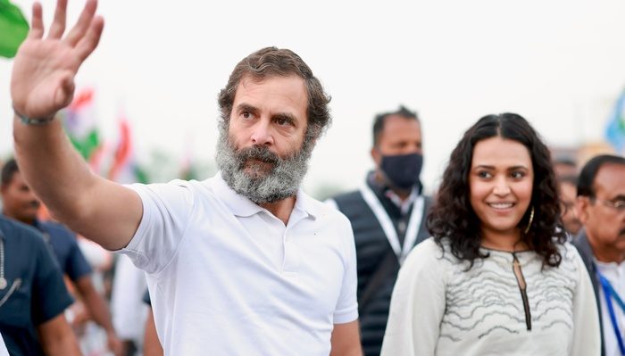 Swara Bhaskar joins Rahul Gandhi in Bharat Jodo Yatra, a year after begging before Mamata Banerjee to save India