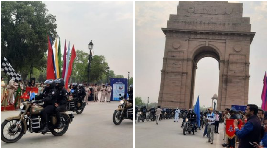 75 CRPF women ‘Daredevils’ begin 1848 km Royal Enfield rally from Delhi to Jagdalpur