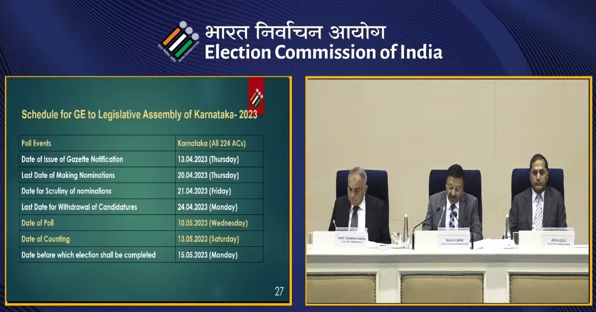 Karnataka assembly election 2023: Polls on May 10, results on May 13