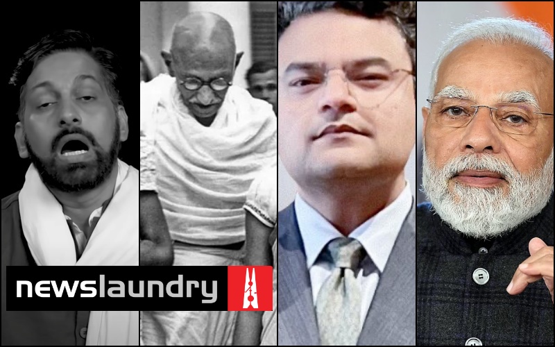 Newslaundry compares Gandhi’s ‘experiments with celibacy’, where he slept naked with girls, to PM Modi’s marital status in a video targeting Prof Anand Ranganathan