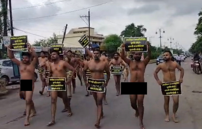 Chhattisgarh SC ST Youths Hold Nude Protest In Raipur Demanding Action Against Employees With