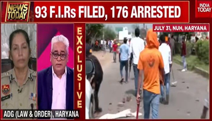 Watch: How Rajdeep Sardesai tries to blame only Bajrang Dal for Nuh violence