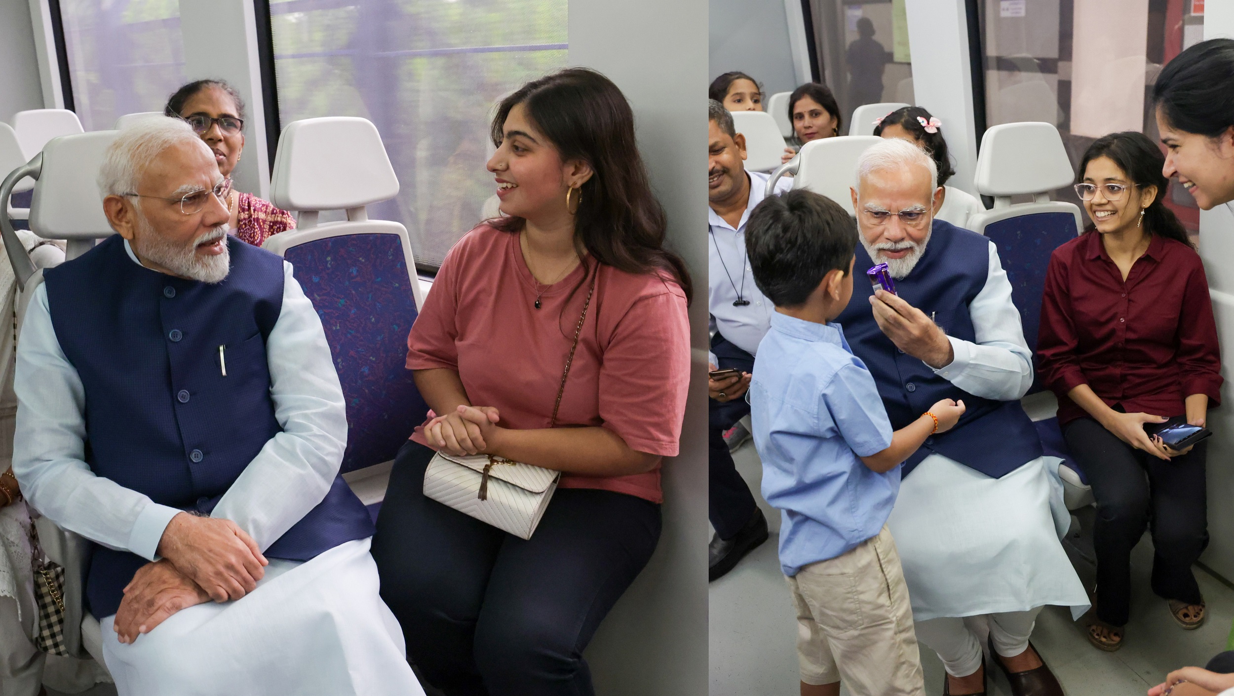 PM Narendra Modi interacted with Delhi Metro commuters on his birthday