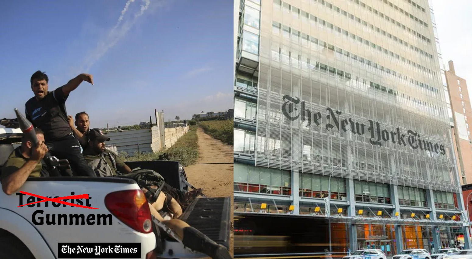 The New York Times first calls Hamas 'terrorists', then changes to 'gunmen''