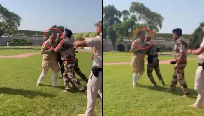 Video of TMC MP Saket Gokhale being pushed by Delhi police surfaces