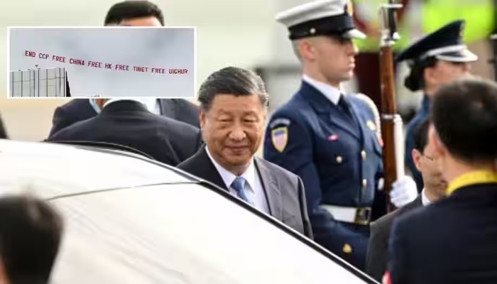 Chinese President Xi Jinping greeted with Free Tibet and Free Hong Kong protests in San Francisco