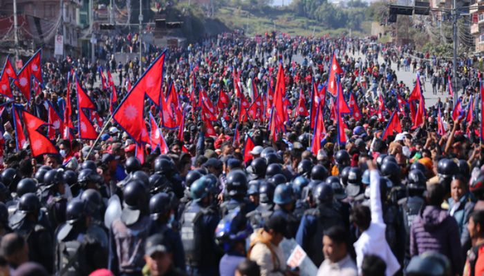 Thousands March In Nepal Demanding Restoration Of Hindu Monarchy