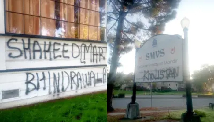 Khalistanis deface Hindu temple with pro-Khalistan slogans in California