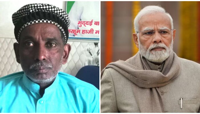 Babri Masjid litigant Iqbal Ansari welcomes PM Modi with flowers