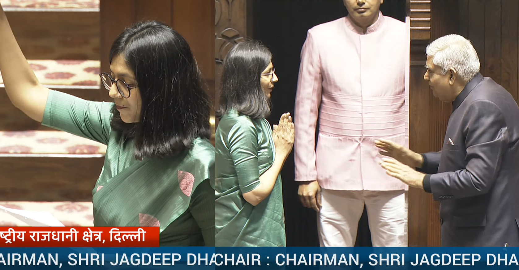 AAP’s Swati Maliwal reads wrong oath and chants slogan in Rajya Sabha, forced to take the oath again