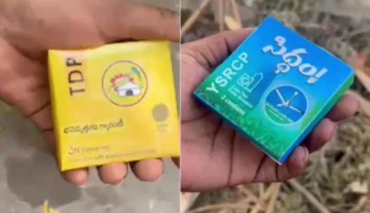 Condom politics in Andhra: YSRCP and TDP shame each other for distributing condom packets with party name ahead of elections