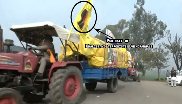 'Chalo Delhi' farmer march: Khalistani flag with Bhindranwale portrait spotted