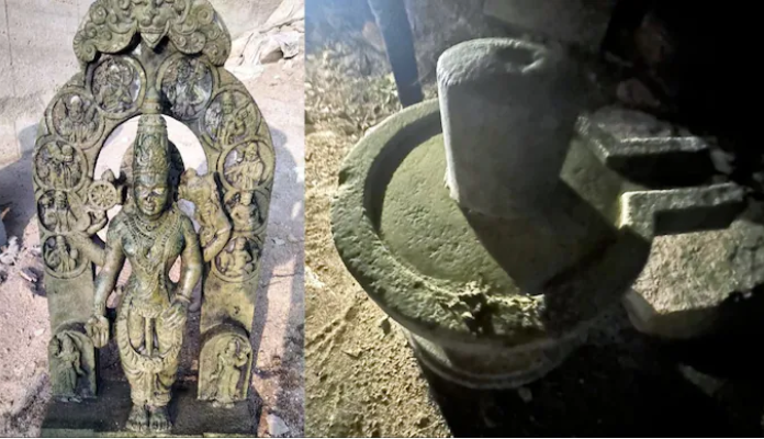 Karnataka: Ancient Lord Vishnu idol and Shivling found in riverbed