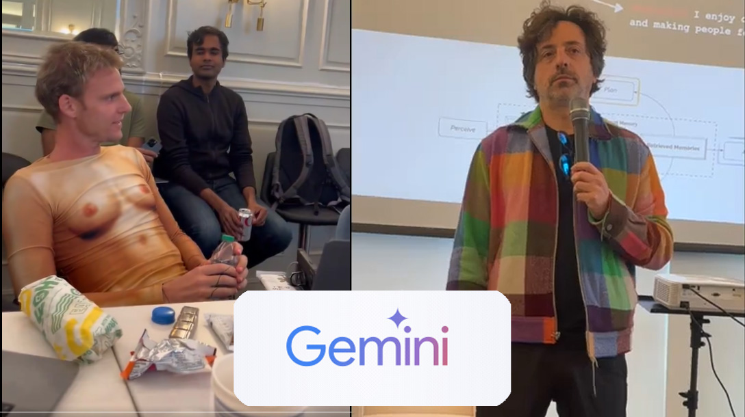 Man in bizarre ‘naked woman’ shirt attends hackathon where Sergei Brin admitted fault with Gemini AI