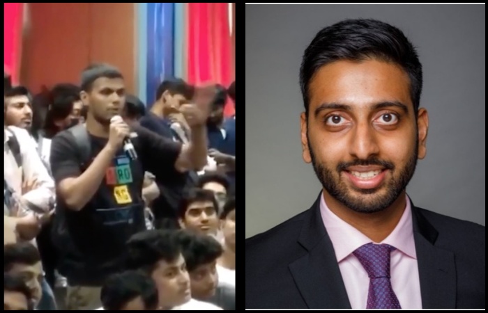 Students cheer Dhruv Goyal's humility as he responds to students complain at Thakur College