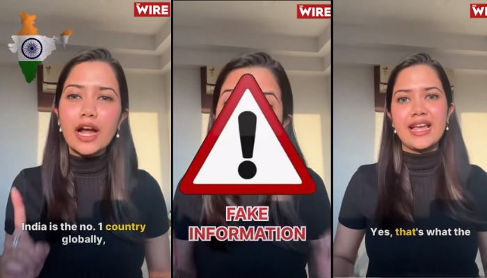 Ex-NDTV anchor Priyanshi Sharma joins hands with The Wire, falsely claims that India ranks No.1 in fake news