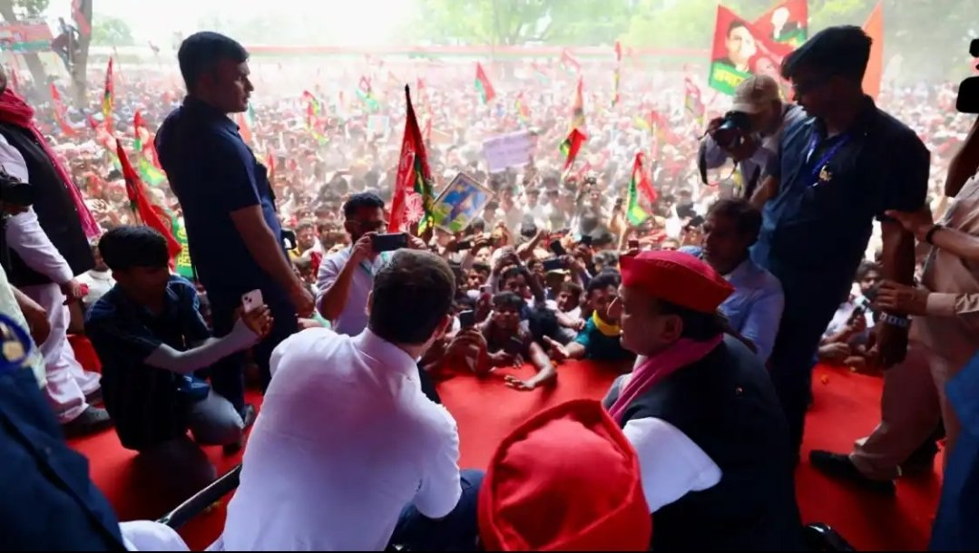 Stampede-like situation force Rahul Gandhi, Akhilesh Yadav to cut short election rally in Prayagraj