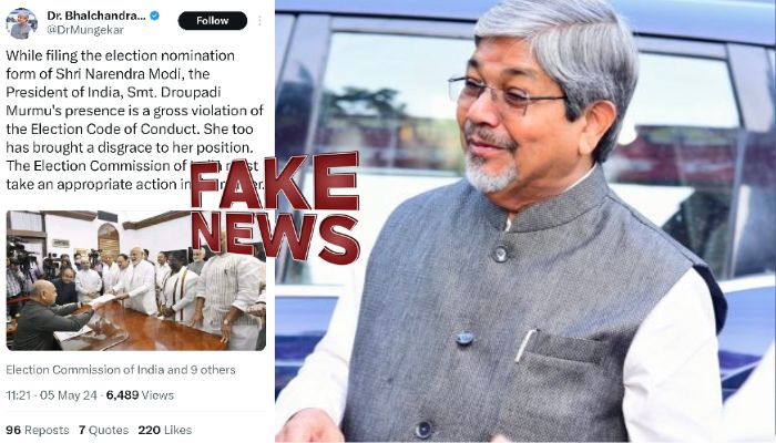 Congress leader BL Mungekar spreads fake news about PM Modi's 'nomination'