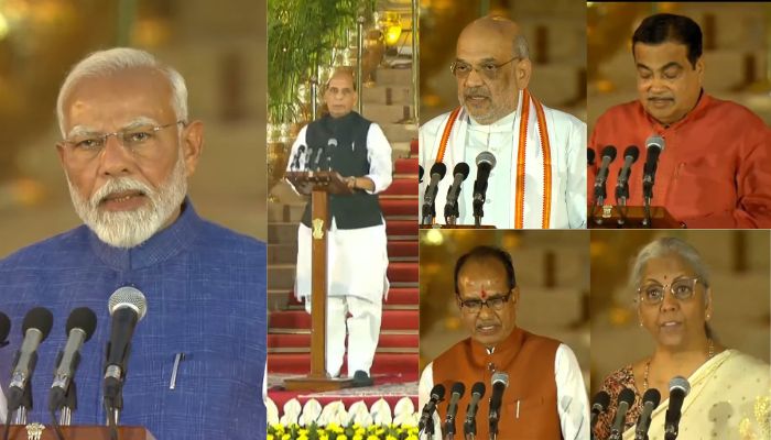 President Droupadi Murmu administers oath to PM Narendra Modi and his team of 71 Ministers