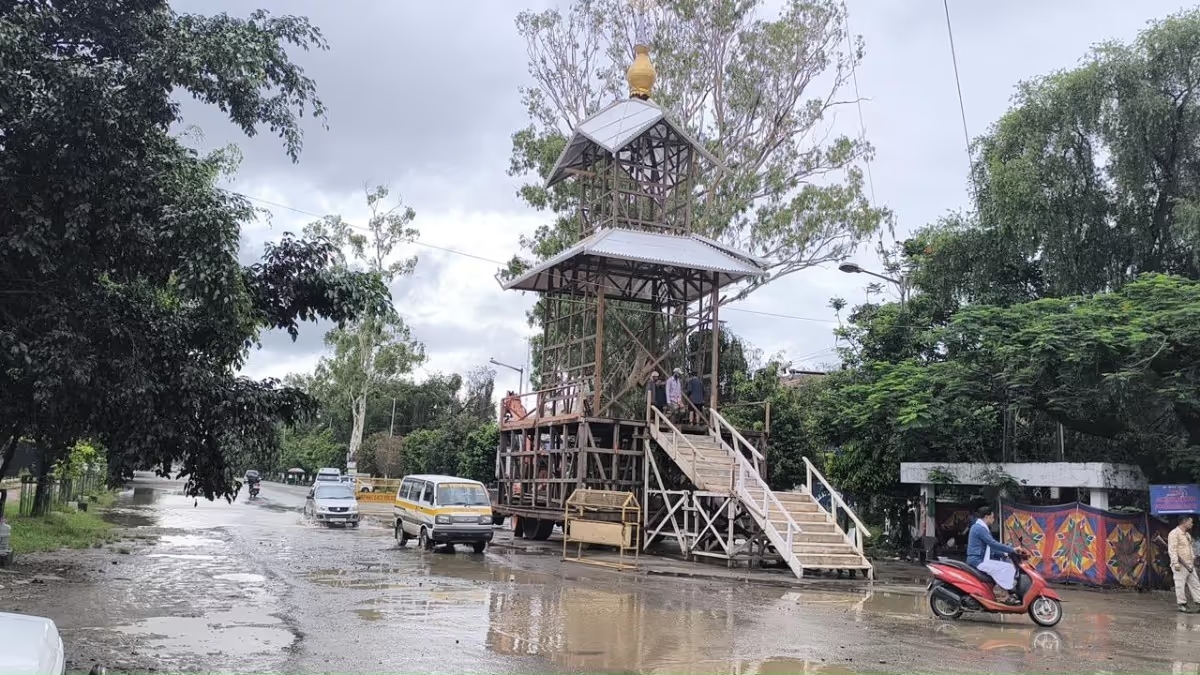 Under-preparation Rath Yatra Chariat attacked in Manipur