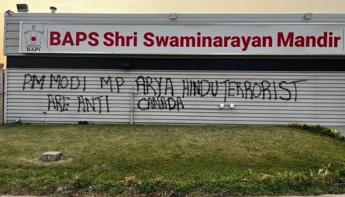 Canada: Hindu temple BAPS Swaminarayan Mandir attacked in Edmonton, Khalistani role suspected