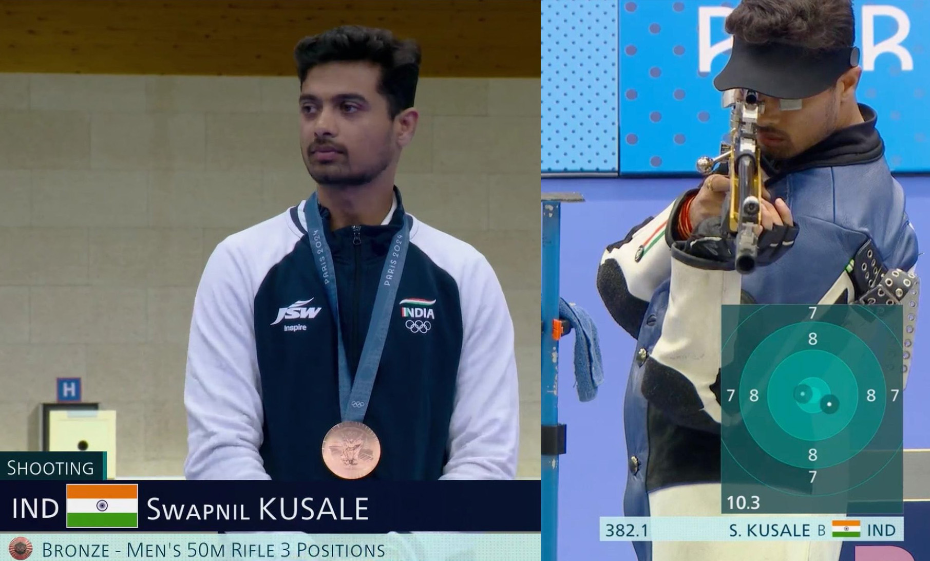 Paris Olympics: Swapnil Kusale wins bronze in men's 50m rifle 3P event