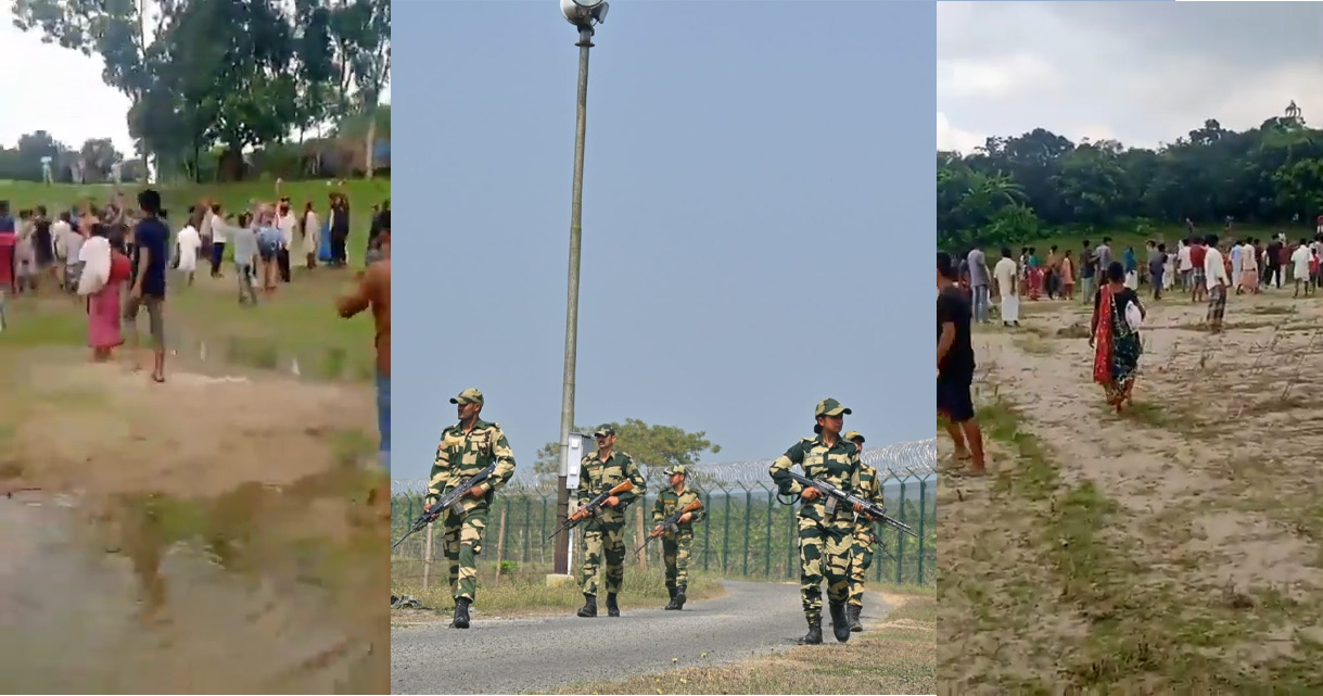 Hindus and Awami League Members fleeing Bangladesh stopped at border by BSF in North Bengal