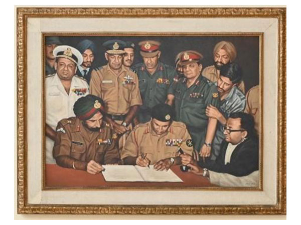 Iconic 1971 Pakistan surrender painting installed at Manekshaw Centre on Vijay Diwas