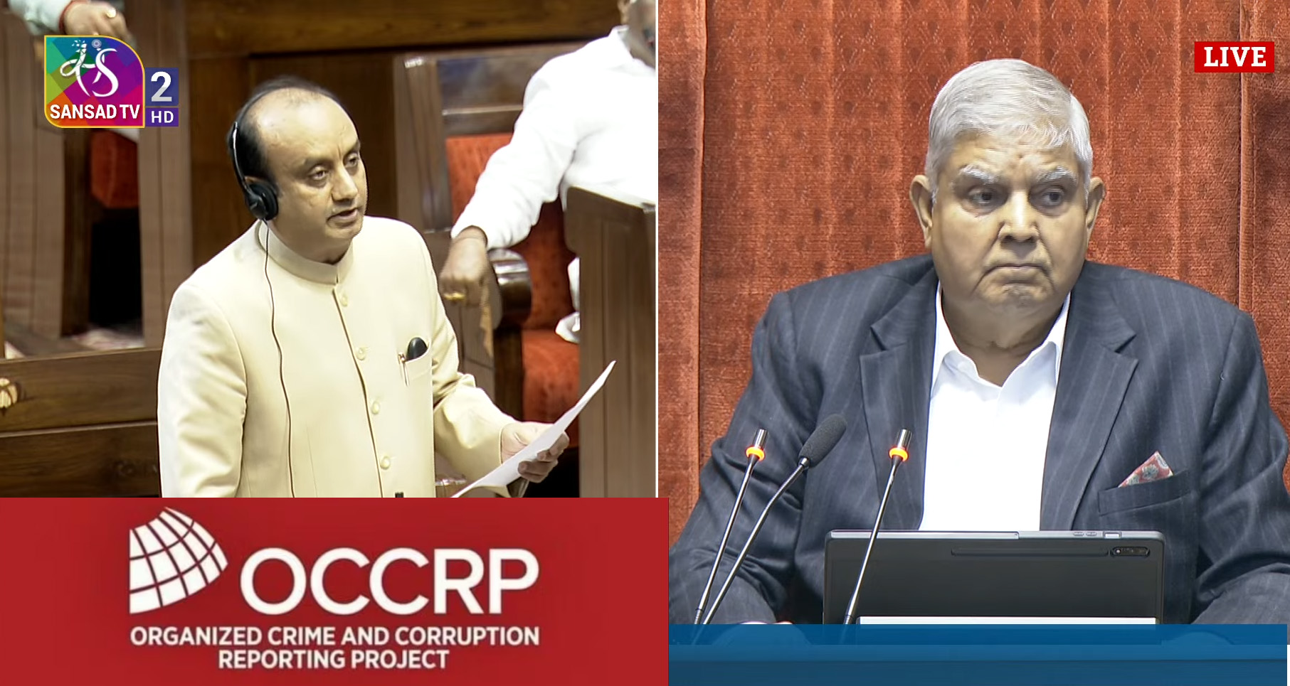 BJP’s Sudhanshu Trivedi raises the issue of OCCRP targeting India in parliament