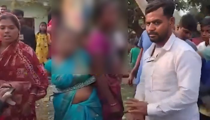 Tribal women tied to a tree over religious conversion allegations in Balasore, Odisha